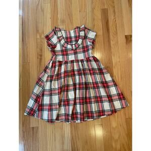 Pink‎ Chicken Eileen Christmas Dress, 8y, plaid, ruffle, snow tartan
